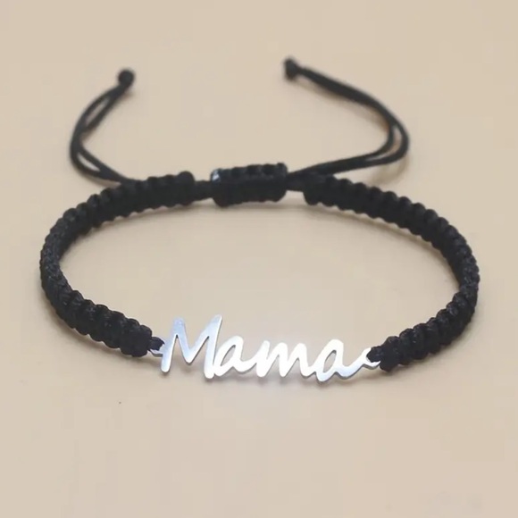 NEW| Mama Stainless Steel Braided Adjustable Charm Rope Design Bracelet - Picture 2 of 2